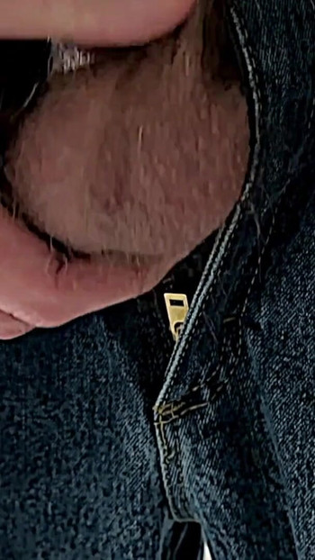 Captivating moment from "Semi Hard Cock Hanging out of Jeans"