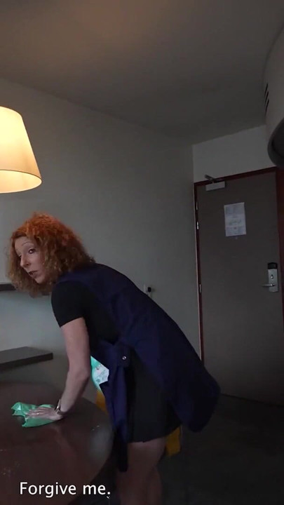 Perfect ass MILF French maid caught masturbating and anal fucked by hotel guest !! | Clip 1