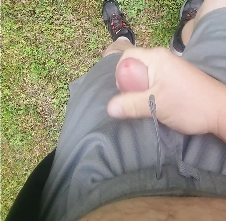 Enjoying time at the park in my holy shorts.