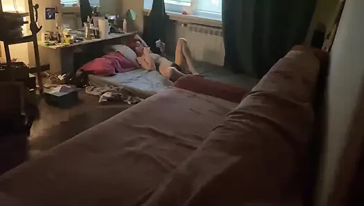 Merely Got Busted Playing with Her Hairy Pussy