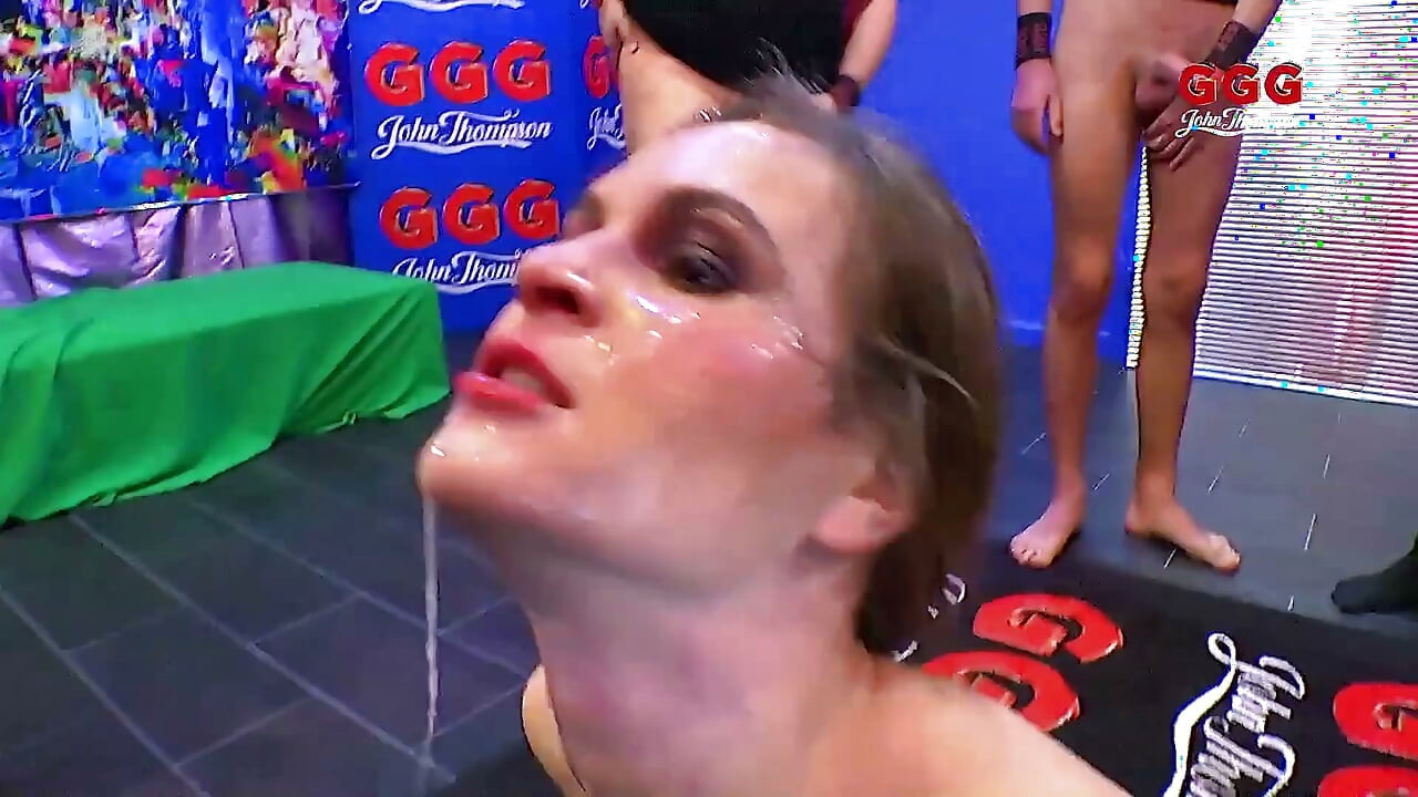 Brunette Slut Gets Massive Facial Bukkake in Ggg Gangbang