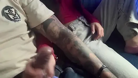 Road to MEDELLIN, jerkoff and fingering pussy with in public service bus