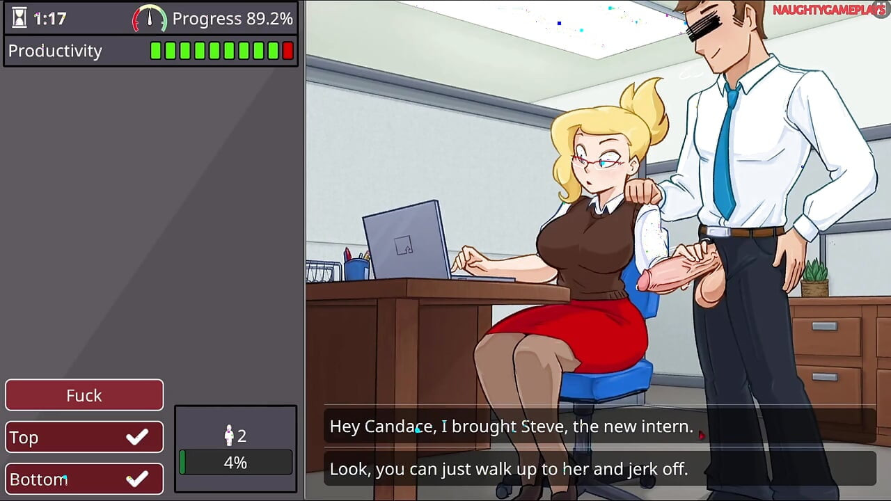 Barely Working - Busty Blonde Fucked by Everyone in the Office - 3D Porn Game