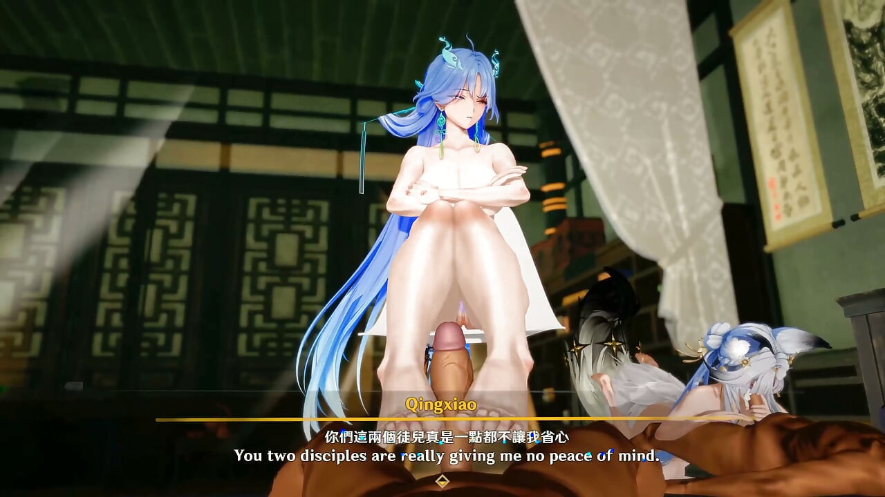 Wuthering Waves - Master Qingxiao's Lewd Training with Two Disciples - 3D Hentai Animations