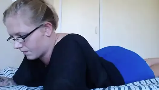 Chubby blonde farting