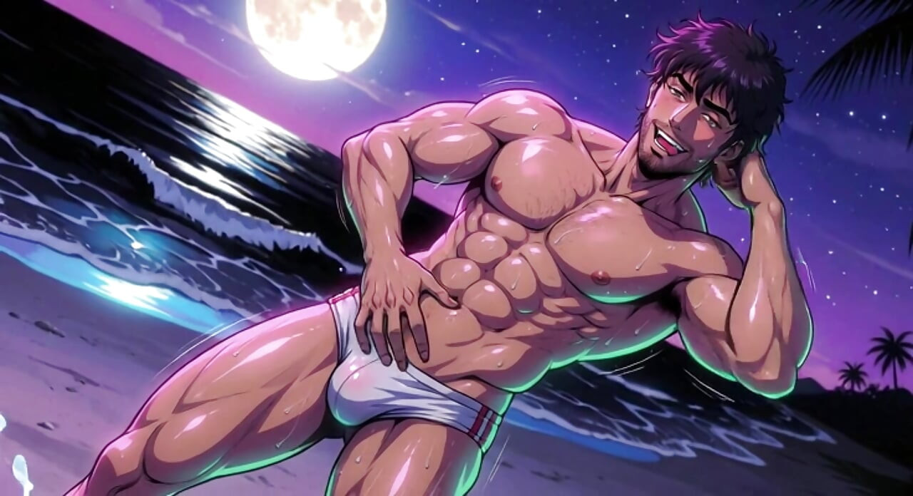 Ai Muscle Hunks on Beach