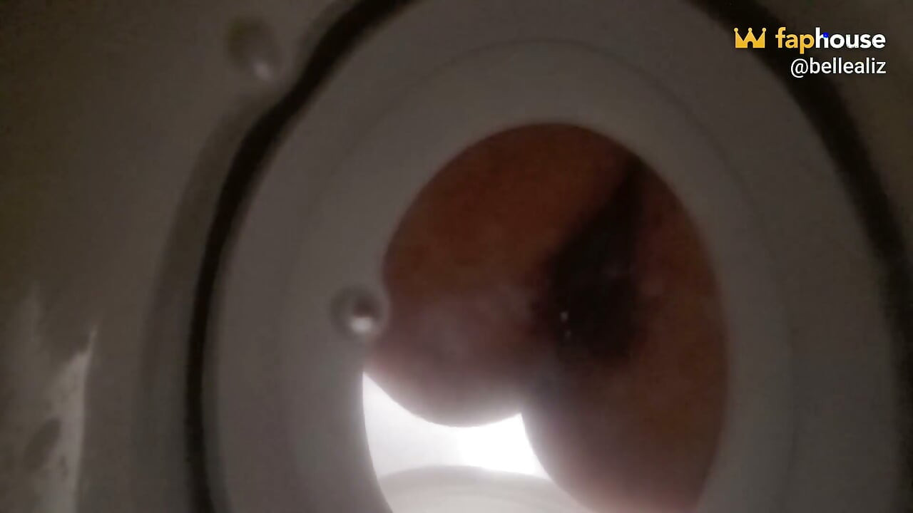 Bathroom-slave Toilet Peeking on Bellealiz Peeing and Farting