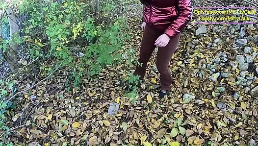 Mature Blowjob and Cum on My Green Shiny Downjacket