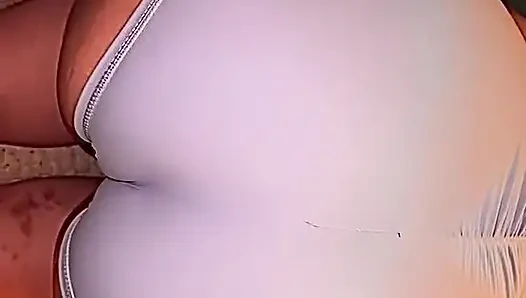 Perfect Cameltoe in Hot Yoga Shorts Rubbing My Cock on Her