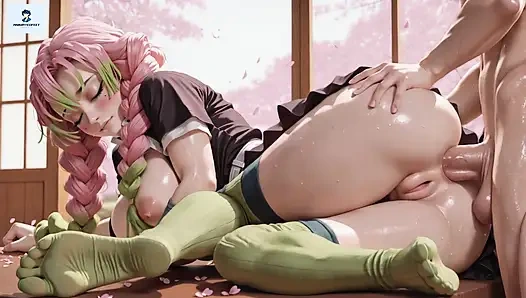 Mitsuri Kanroji demon slayer anal feet stockings cum