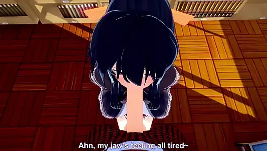 Akeno halka açık bir kütüphanede bana sakso çekiyor - dxd ntr madness series