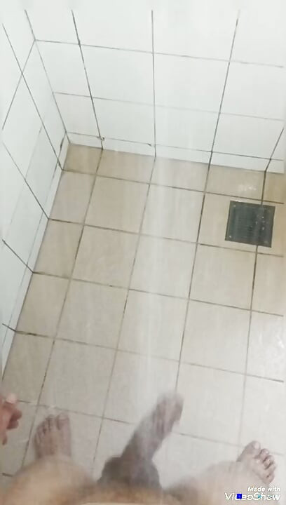 Penis handjob and shower