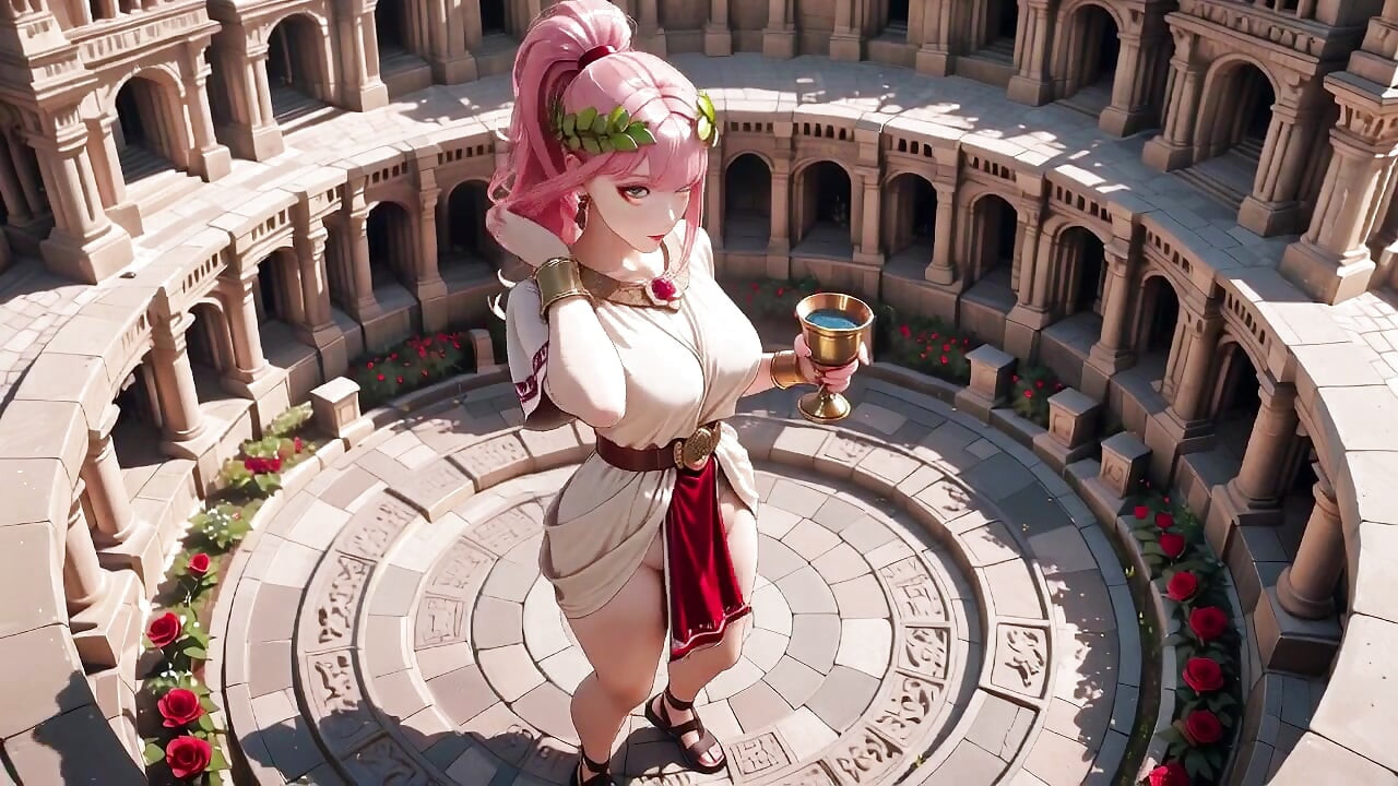 Private Morning Reading in the Roman Court, Silk Stockings Crossed, Forbidden Lip Touch!