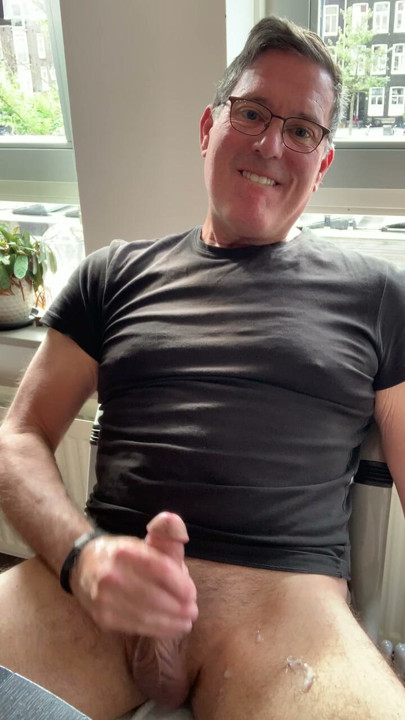 I just came on my leg but my dick is still so hard and pre-cumming!
