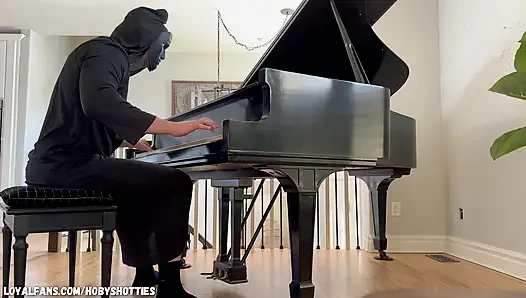 Masked Piano Player Face Fucks & Cums On Pretty Young Slut's Face