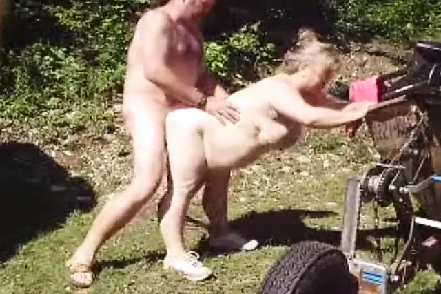 Fucking mature wife in garden