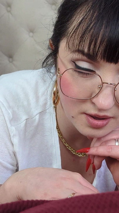 (698) POV Edging Red Nails and Eye Glasses Blowjob: How Long Can You Last? Dame Olga (4k)