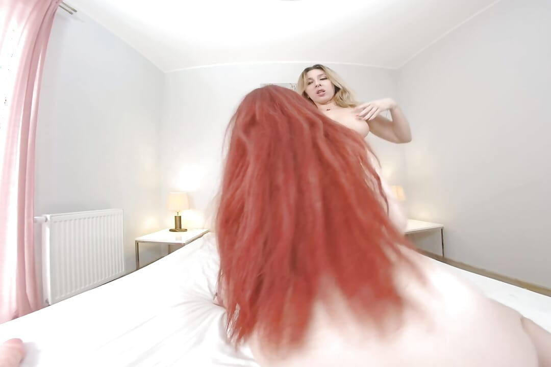 Unsere ukrainischen schätzchen miss Maria und Miss Olivia in lesbischen VR-Spielen