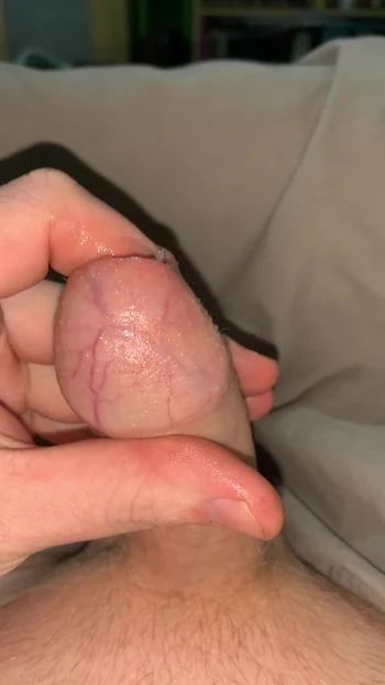 Playing with Wet Young Foreskin