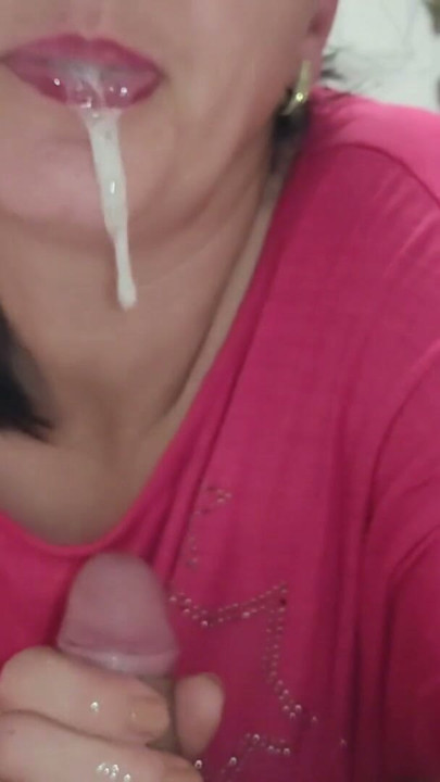 Mature MILF Wife Blowjob and Massive Cum Load in her Mouth | Clip 2