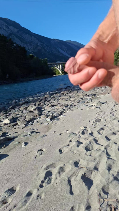 Swimming by the river