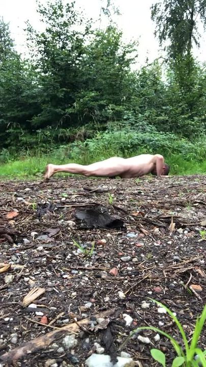 Pushups in the forest