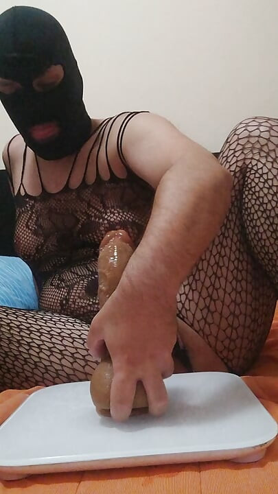 Horny Greek Cross in Chastity Plays with Dildo and Cum