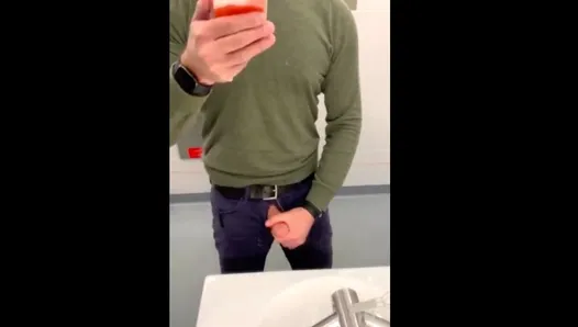 Train Station Boner, into the Toilet to Jack-off and cum