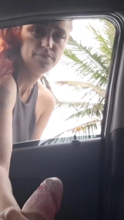 Thrilling moment from "Risky handjob on the street for hottie in public!"