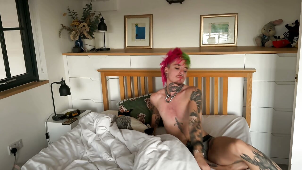 The Hangover Horn  Hot Jock Fucks Sexy Tattooed Trans Lad in the Kitchen