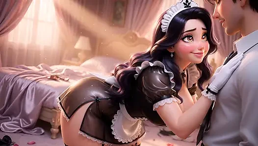 Obedient Maid Pleases Her Young Master (AI generated))