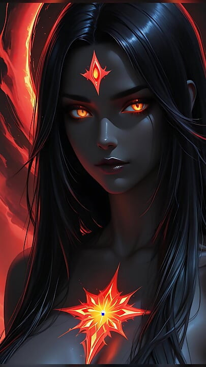 Shadow Assassin Warrior Woman with Jet Black Hair and Amber Eyes Dark Fantasy Portrait Ai Art Slideshow