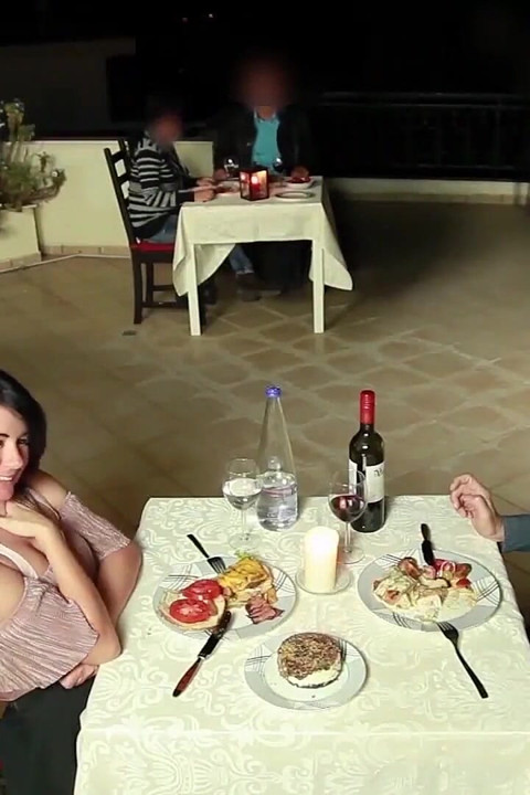 Public Extreme! Hot Licking and Fucking Orgy in a Restaurant