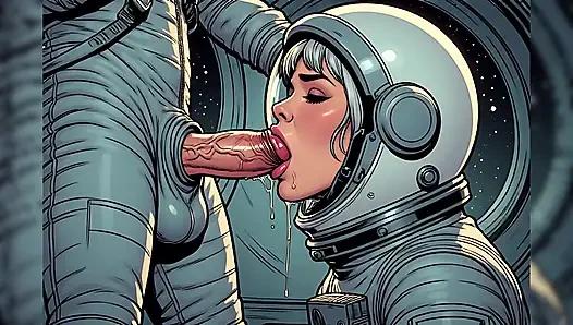 Horny Astronaut Blowjob Comic Art