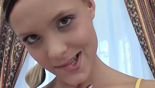 Сцена с Teen Sens - 2_Blonde тинка Monika в нижнем белье жестко трахается со зрелым мужчиной