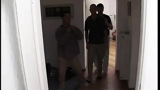 Skinny asian whore got gang banged badly