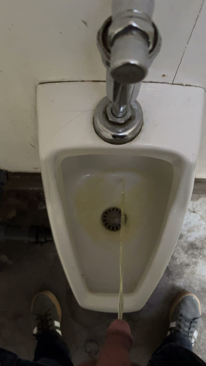 Quick Piss In Filthy Public Bathroom
