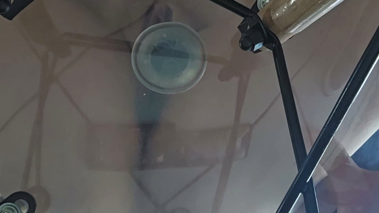 Close up translucent dildo fucking