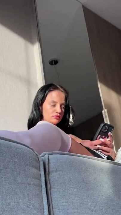 Amazingly hot skinny brunette cheerleader with big natural tits comes for fashion shoot turns into porn casting | Clip 2