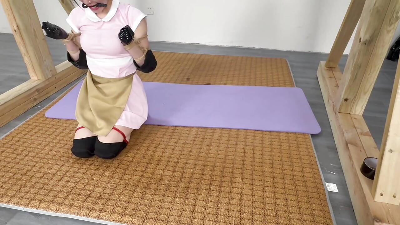 Holiland freundin pup-training + verbale demütigung + füße im japanischen stil gefesselt