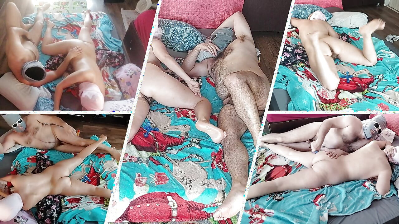 Foreplay in the bedroom with an amateur couple.