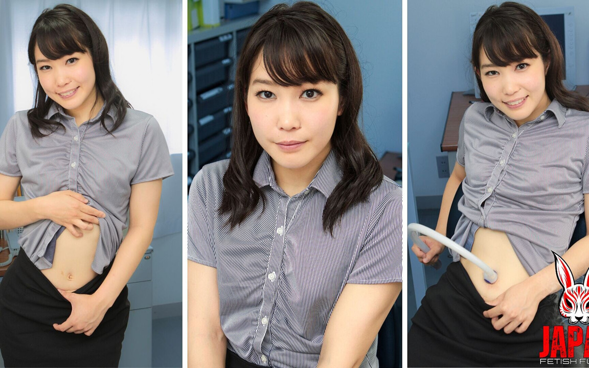 Belly Button Clean-up Sets the Fire at the Office with Yui Kasugano