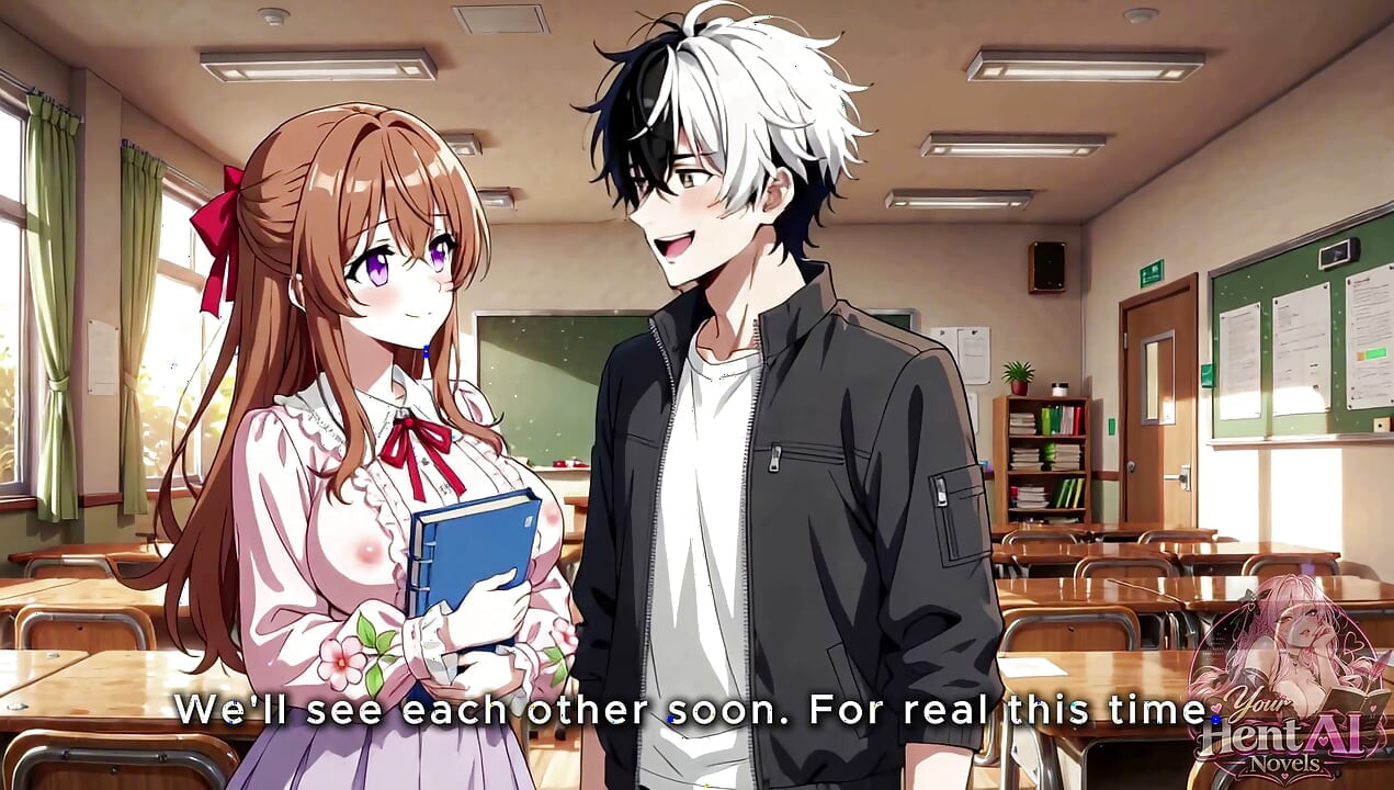 Busty college girl fucks hard in the classroom before classes begin (HENTAI)