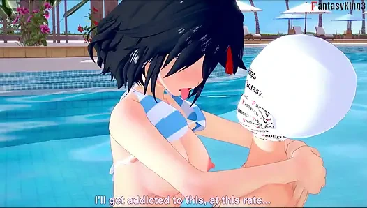 Ryuko Matoi sex on the pool - Killlakill