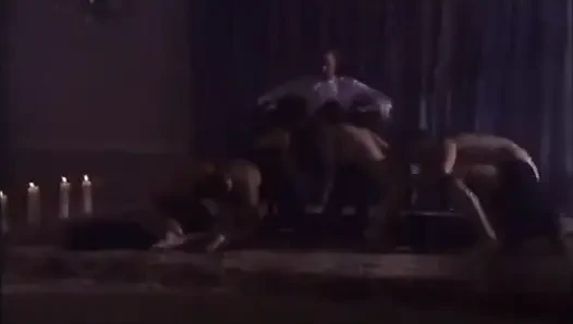 Three cocks two chicks in hardcore fucking on floor