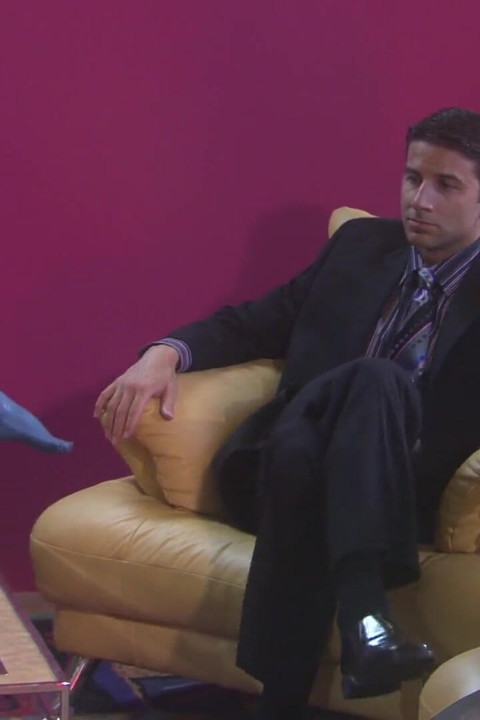 Dazzling brunette enjoys magnificent sex in the living room