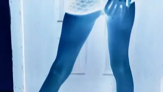 Erotic Shanaya wearing a see-through dress while getting finger fucked