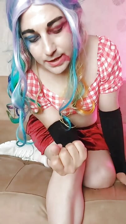 Harley Quinn Femboy Cosplay Model Crossdresser