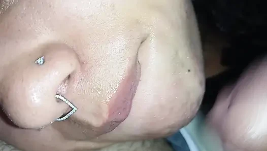 CREAMPIE FACIAL, SPURTING A LOT OF CUM ON HER BEAUTIFUL FULL LIPS