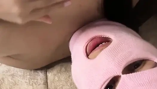 Masked Dirty Bitch Fucks Her Pussy